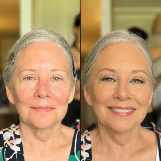 Hestia color-changing foundation stick on mature skin: real customer results